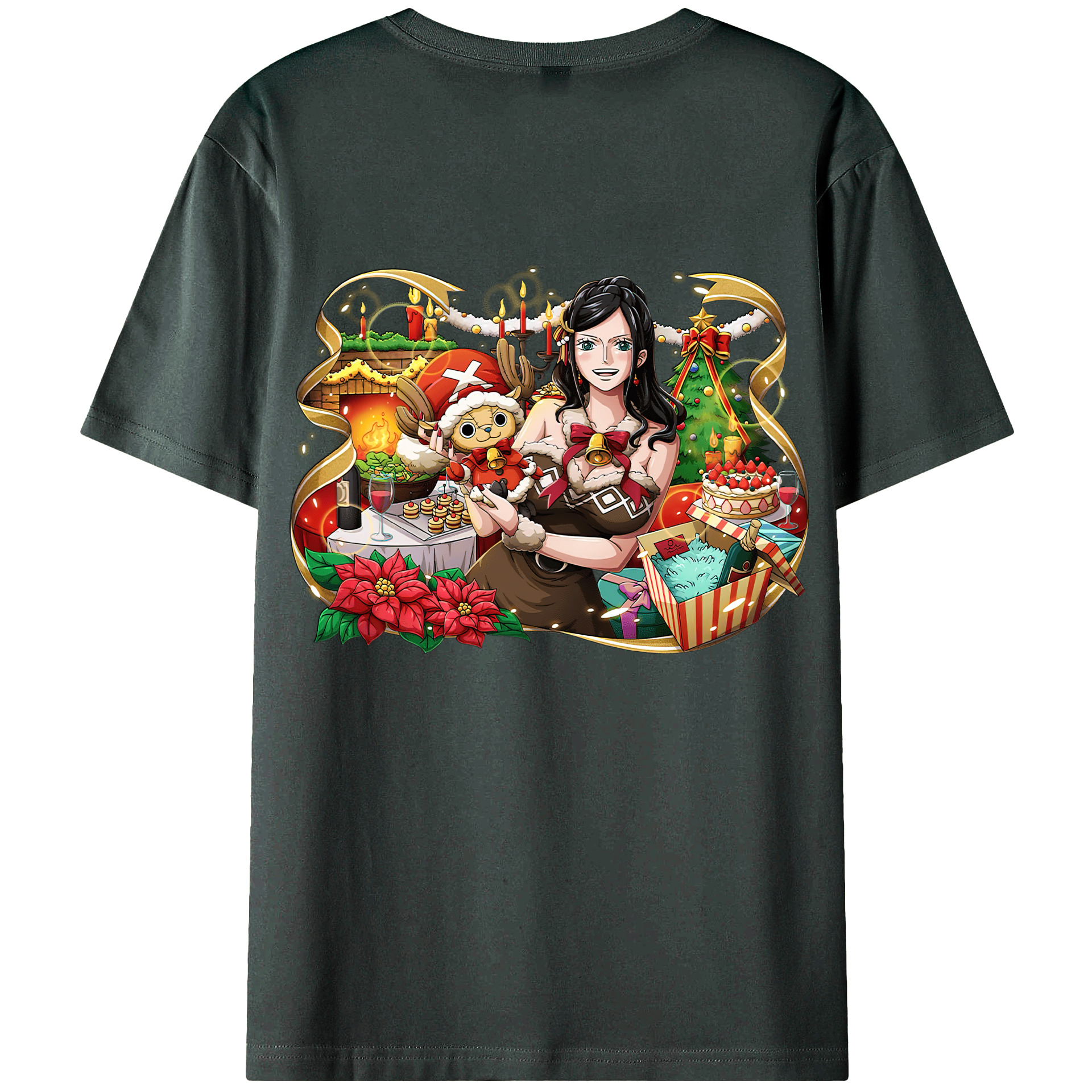 ワンピース ニコ・ロビン ONE PIECE Nico Robin 綿100％ メンズ半袖Tシャツ（バックプリント） 通気性